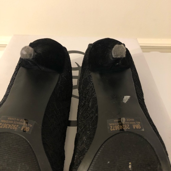 CATO Black Lace Peep Toe Heels - Picture 6 of 8